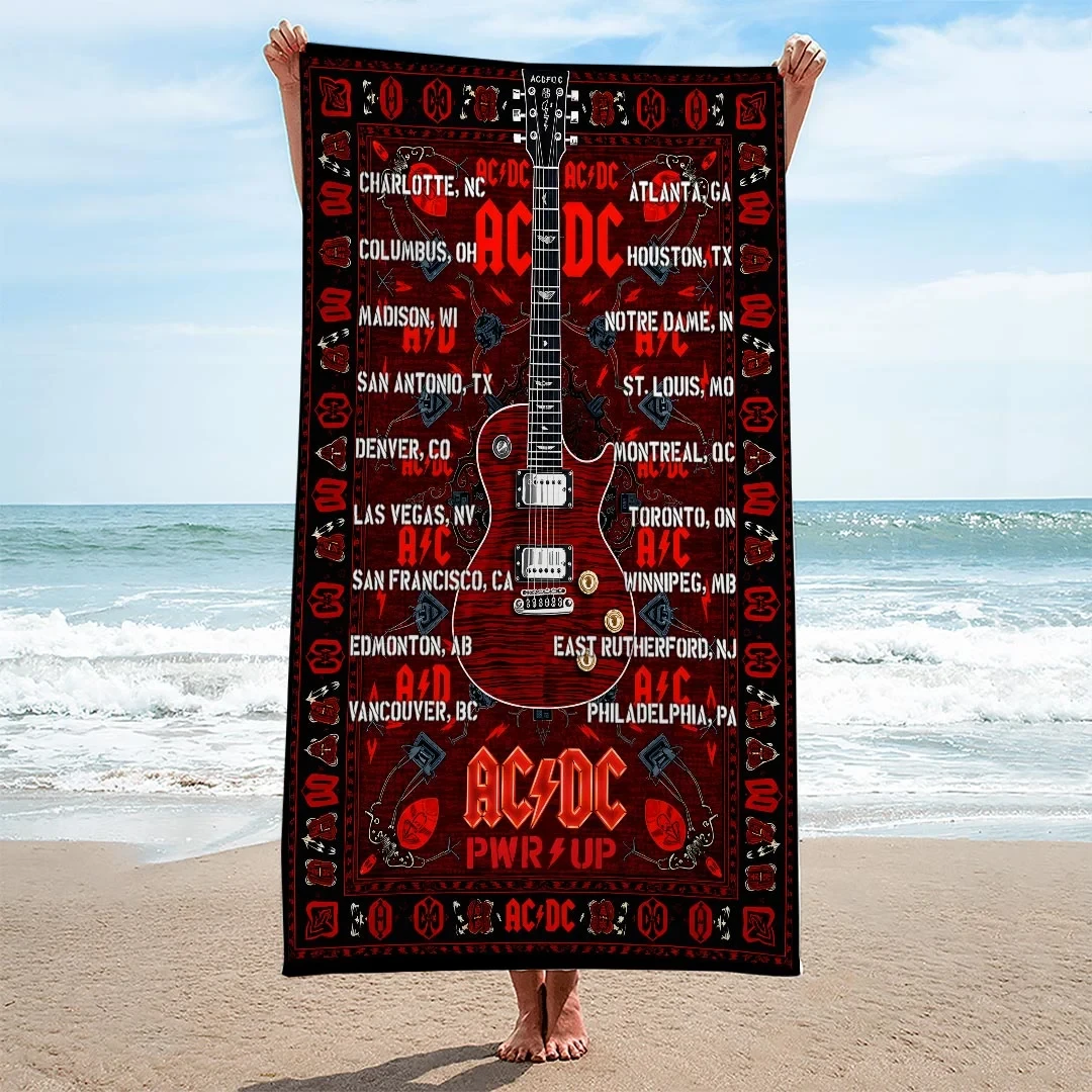 ACDC Merch ACDC World Tour 2026 Beach Towel Rock Fan Gear Gift Ideas For Fans - Kdjoy