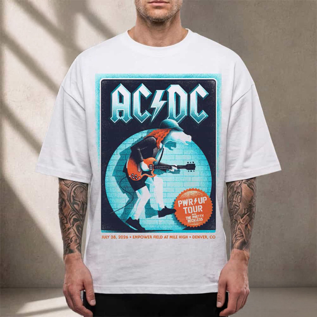 ACDC Merch Denver CO PWR Up Tour 2026 T-Shirt Gift Ideas For Husband - Kdjoy