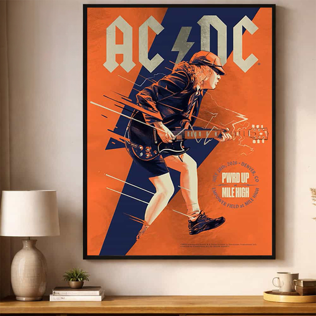 ACDC Merch PWR Up Tour 2026 Poster Wall Art Decor Gifts For Music Lovers - Kdjoy
