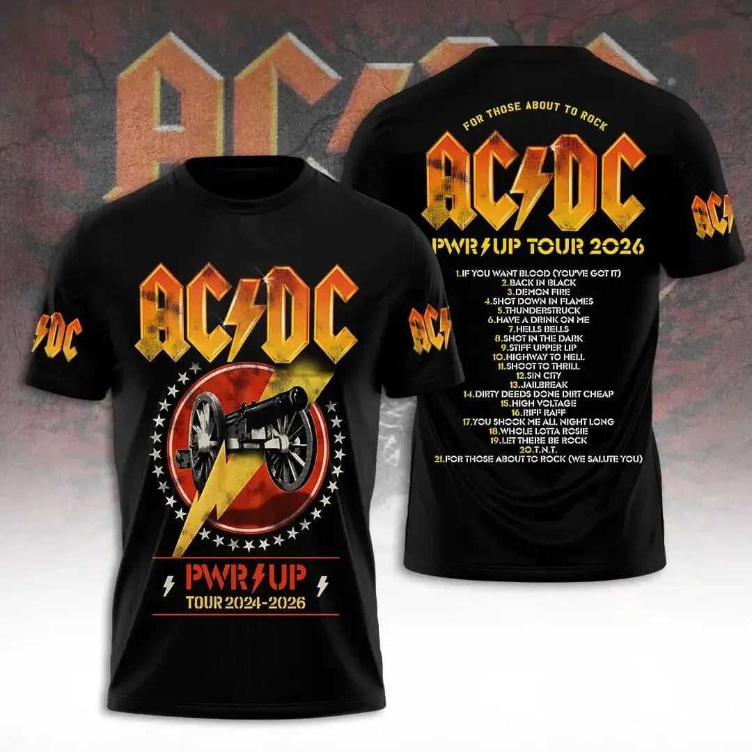 ACDC Merch PWRD UP Tour 2024 2026 ACDC T-Shirt Gifts For Music Lovers - Kdjoy
