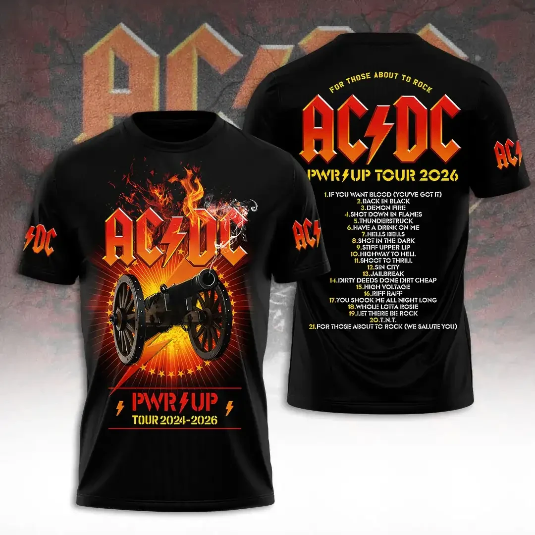 ACDC Merch PWRD UP Tour 2024 2026 ACDC T-Shirt Gifts For Rock Lovers - Kdjoy