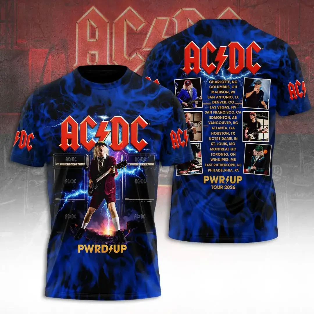 ACDC Merch PWRD UP Tour 2026 ACDC T-Shirt Gifts For Rock Enthusiasts - Kdjoy
