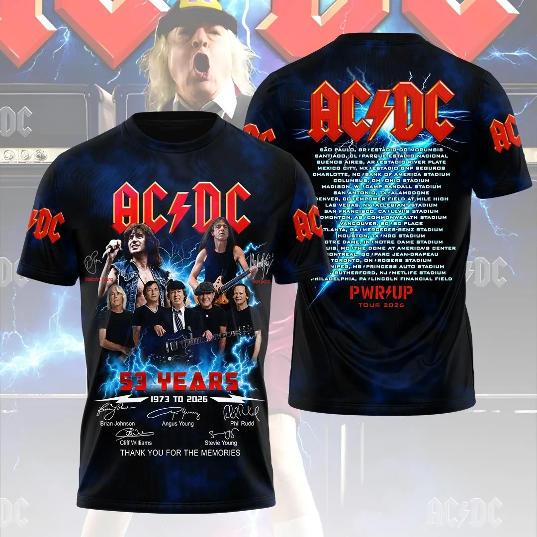 ACDC Power Up Tour 2026 Shirt 53 Years Anniversary Shirt Gifts For ACDC Supporters - Kdjoy
