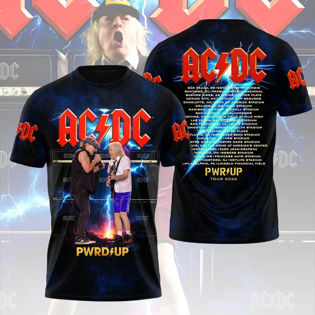 ACDC Power Up Tour 2026 Shirt ACDC Merch Concert Outfits Gifts For Rock Lovers - Kdjoy