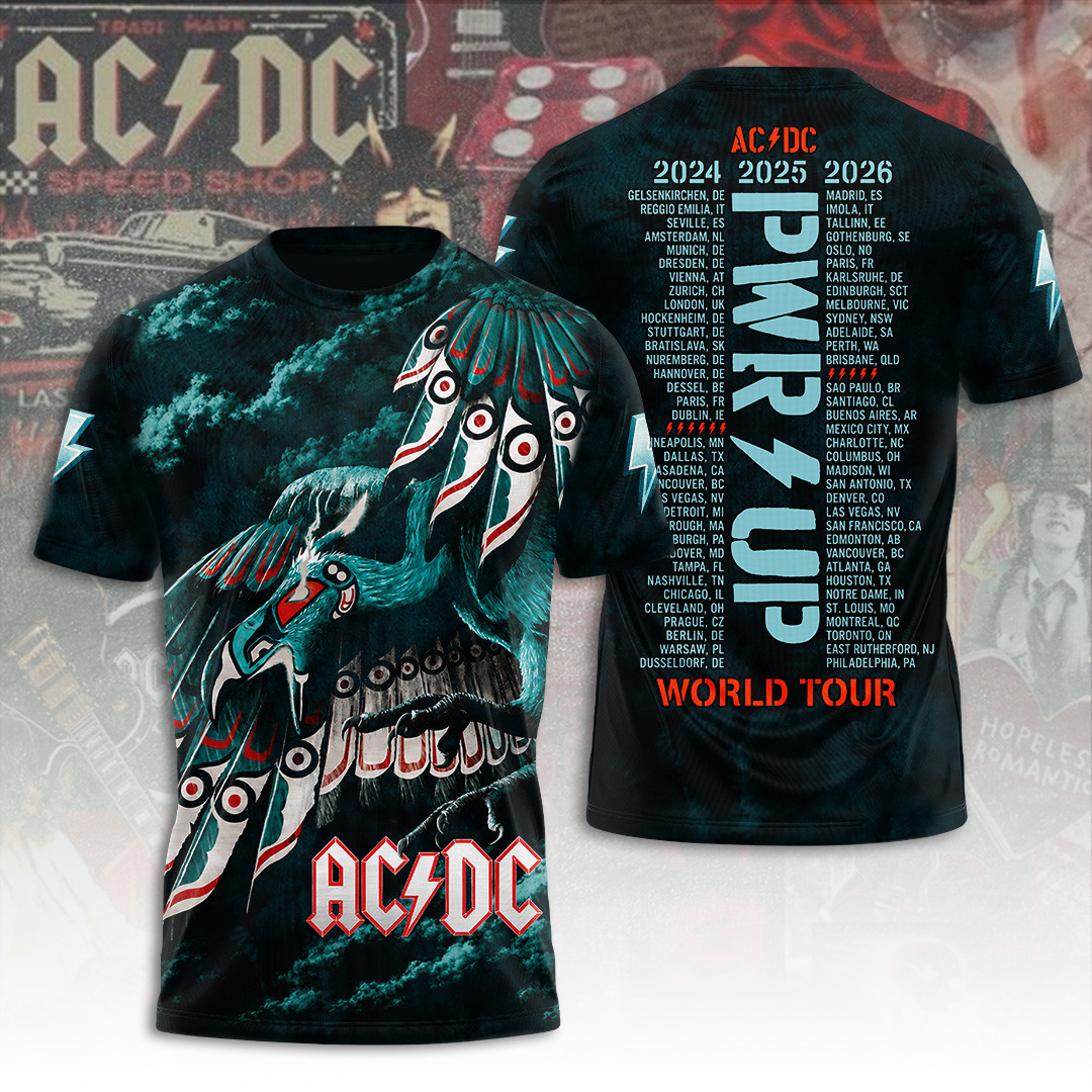 ACDC Power Up Tour 2026 Shirt Concert Attire Rock ACDC Apparel Music Lovers Gifts - Kdjoy