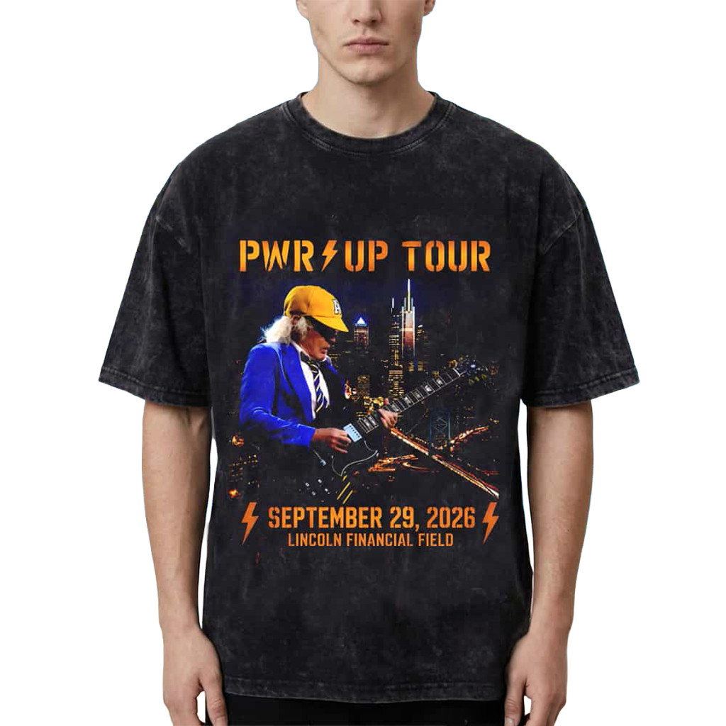 ACDC PWR Up Tour 2026 Philadelphia PA Event Wash T-Shirt ACDC Merch Gifts For Fans - Kdjoy