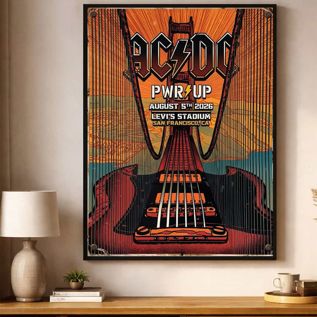 ACDC Pwr Up Tour 2026 San Francisco CA Venue Poster ACDC Merch Living Room Wall Art - Kdjoy