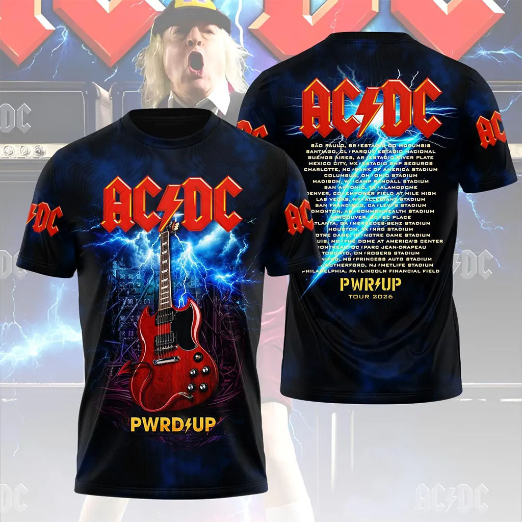 ACDC PWR UP World Tour 2026 Graphic T-Shirt Rock Band Concert Dates Shirt ACDC Merch - Kdjoy ACDC PWR UP World Tour 2026 Graphic T-Shirt Rock Band Concert Dates Shirt ACDC Merch - Kdjoy