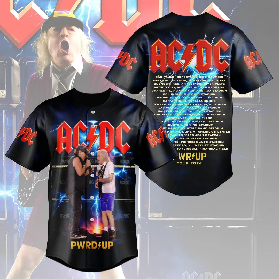 ACDC Pwr Up World Tour 2026 Jersey ACDC Concert Outfit Ideas Rock Lovers Gifts - Kdjoy