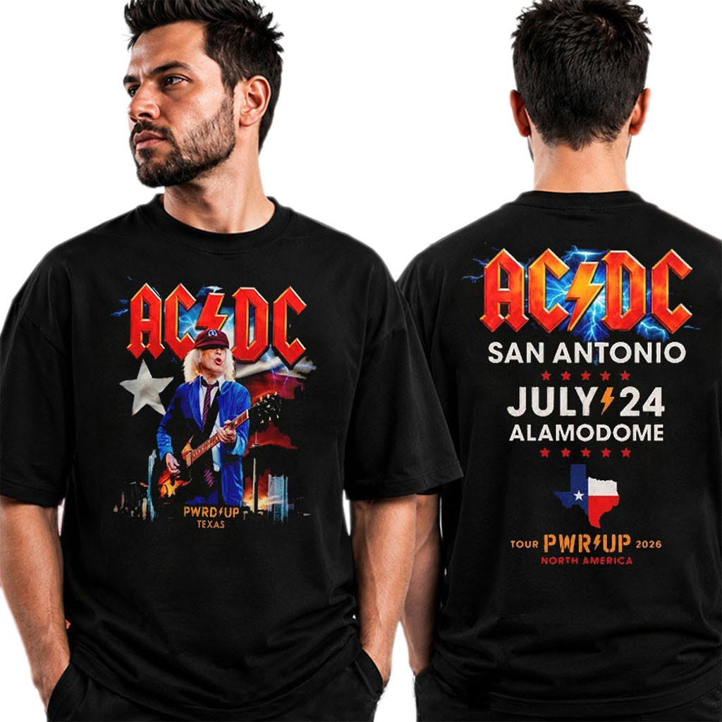 ACDC San Antonio TX Event T-Shirt ACDC Power Up Tour Merch Best Gift For Music Lovers - Kdjoy