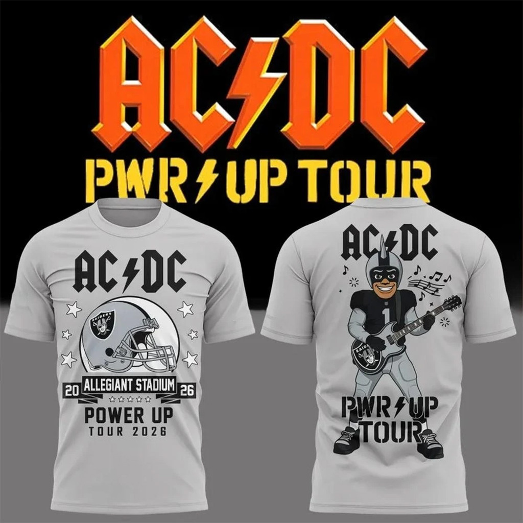 ACDC x Las Vegas Raiders Power Up Tour 2026 T-Shirt LV Raiders Merch Gifts For Football Fan - Kdjoy ACDC x Las Vegas Raiders Power Up Tour 2026 T-Shirt LV Raiders Merch Gifts For Football Fan - Kdjoy