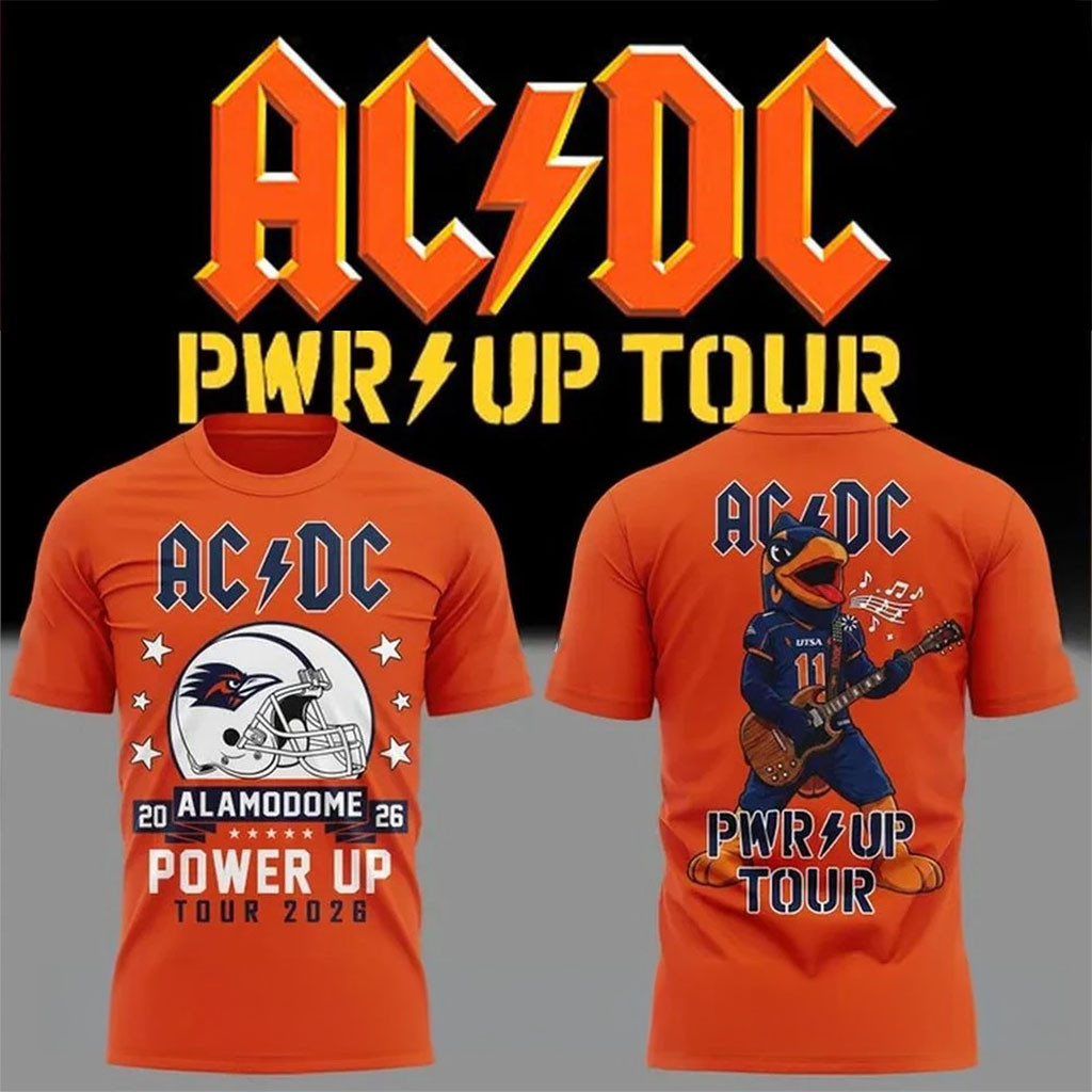 ACDC X UTSA Roadrunners Football Mascot Power Up Tour 2026 Shirt ACDC Merch Gift For Band Fans - Kdjoy