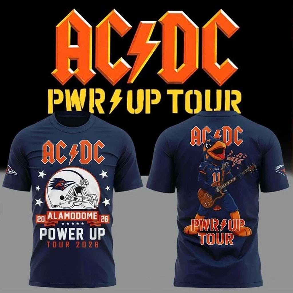 ACDC X UTSA Roadrunners Football Power Up Tour 2026 T-Shirt ACDC Merch Music Lover Gifts - Kdjoy