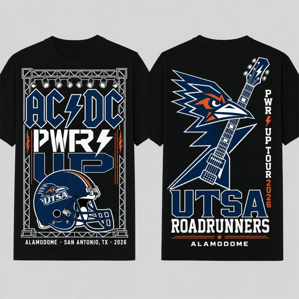 ACDC X UTSA Roadrunners Merch ACDC Power Up Tour 2026 San Antonio Texas T-Shirt Fan Apparel - Kdjoy ACDC X UTSA Roadrunners Merch ACDC Power Up Tour 2026 San Antonio Texas T-Shirt Fan Apparel - Kdjoy