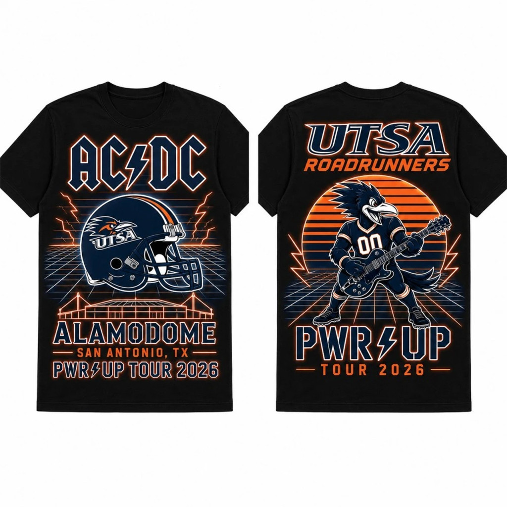 ACDC X UTSA Roadrunners Merch ACDC San Antonio Texas Concert Shirt Power Up Tour Apparel Black - Kdjoy ACDC X UTSA Roadrunners Merch ACDC San Antonio Texas Concert Shirt Power Up Tour Apparel Black - Kdjoy