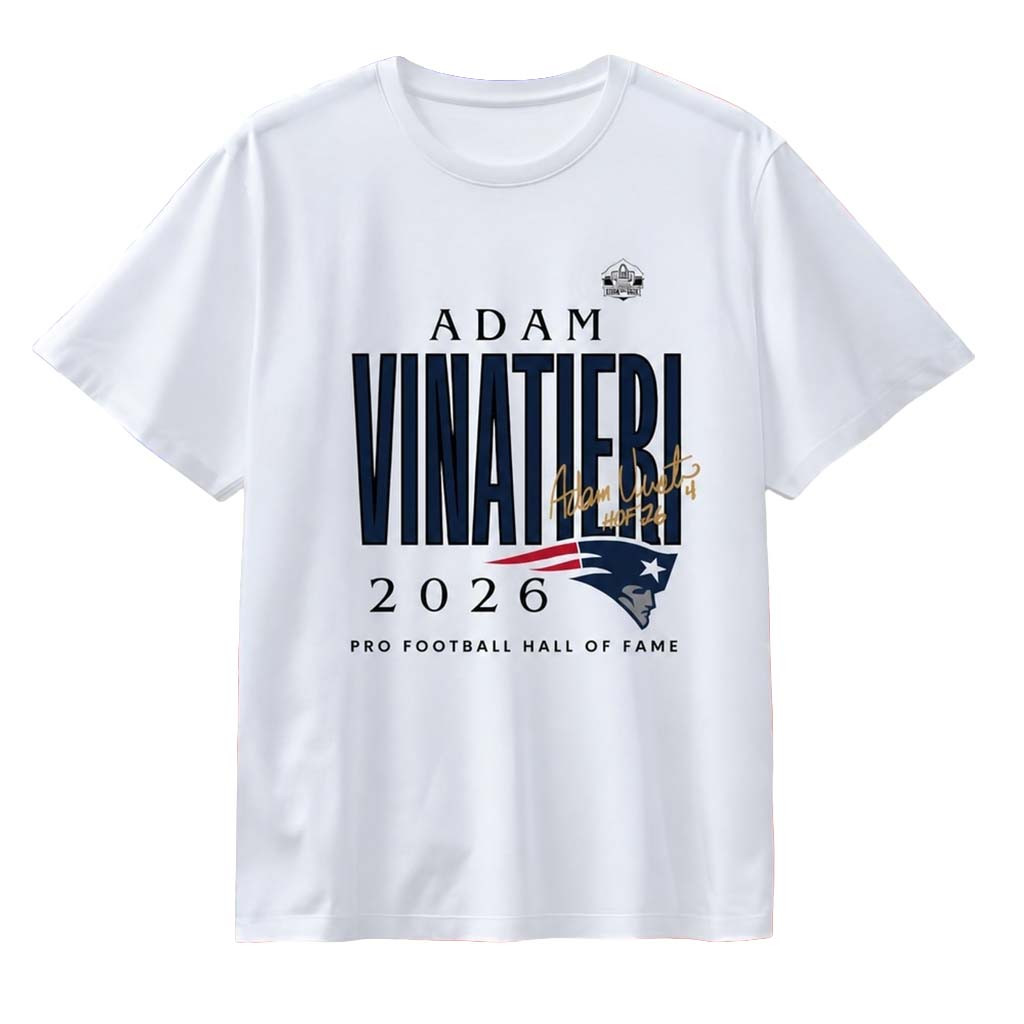 Adam Vinatieri Patriots Class Of 2026 Pro Football Hall Of Fame Logo T-Shirt NE Patriots Merch - Kdjoy Adam Vinatieri Patriots Class Of 2026 Pro Football Hall Of Fame Logo T-Shirt NE Patriots Merch - Kdjoy