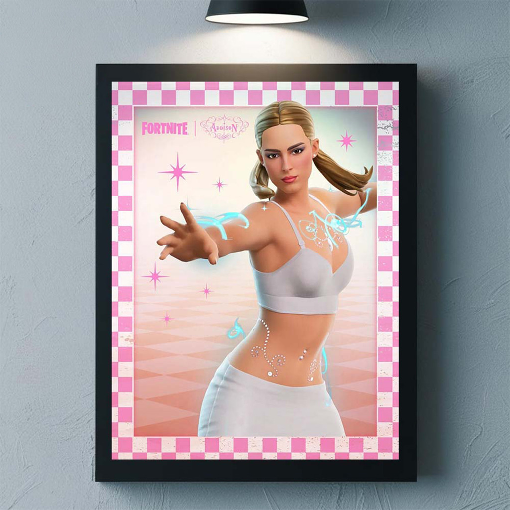 Addison Rae X Fortnite Famous Addison Rae Skin Poster Home Decor Addison Rae Merch 2026 - Kdjoy Addison Rae X Fortnite Famous Addison Rae Skin Poster Home Decor Addison Rae Merch 2026 - Kdjoy
