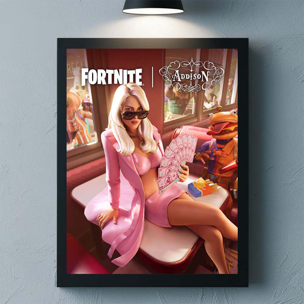 Addison Rae X Fortnite Icon Series Poster Wall Art Decor Addison Rae Merch Gift For Fans - Kdjoy