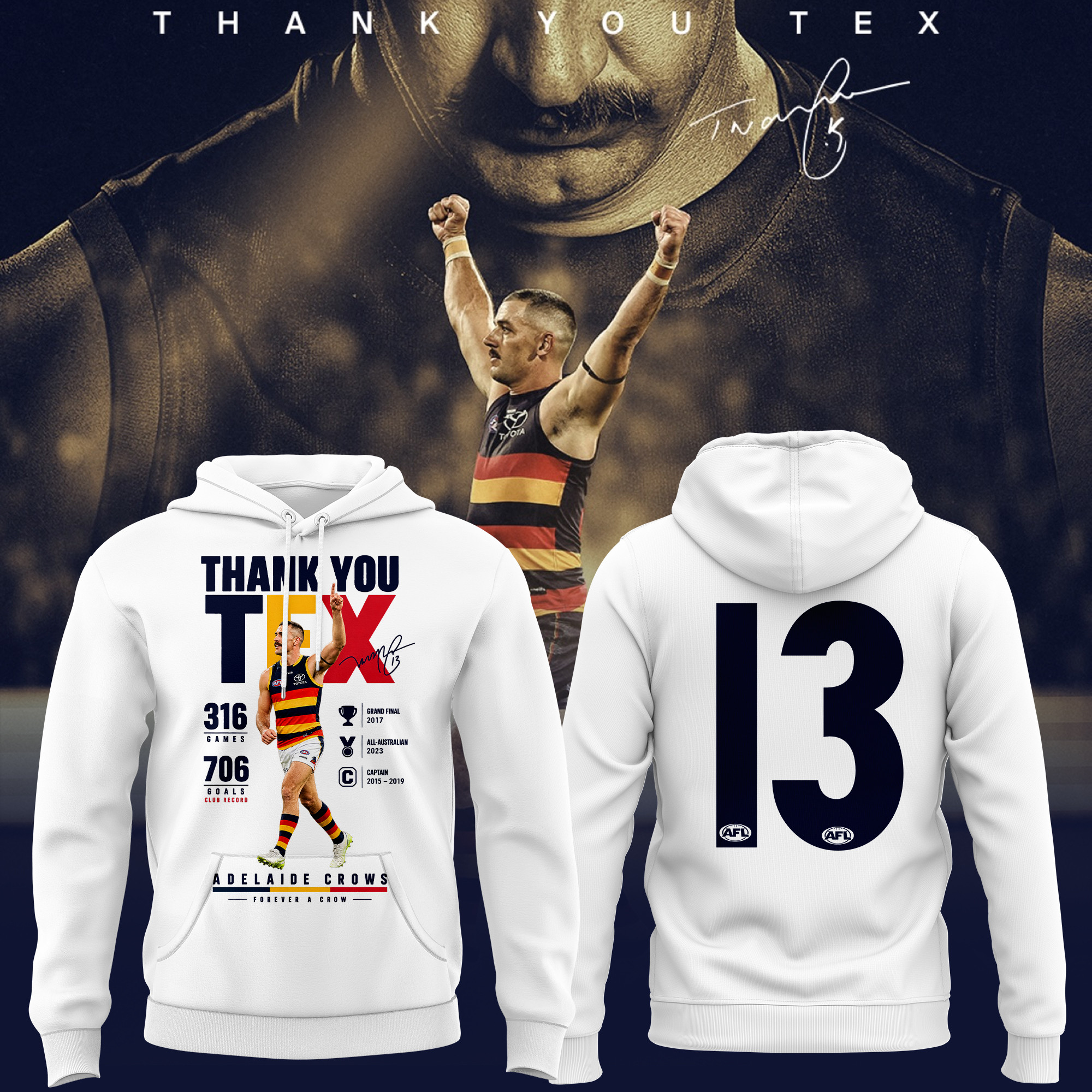 Adelaide Crows #13 Taylor Walker Forever a Crow Hoodie White Taylor Walker Merch Gifts For Dudes - Kdjoy Adelaide Crows #13 Taylor Walker Forever a Crow Hoodie White Taylor Walker Merch Gifts For Dudes - Kdjoy