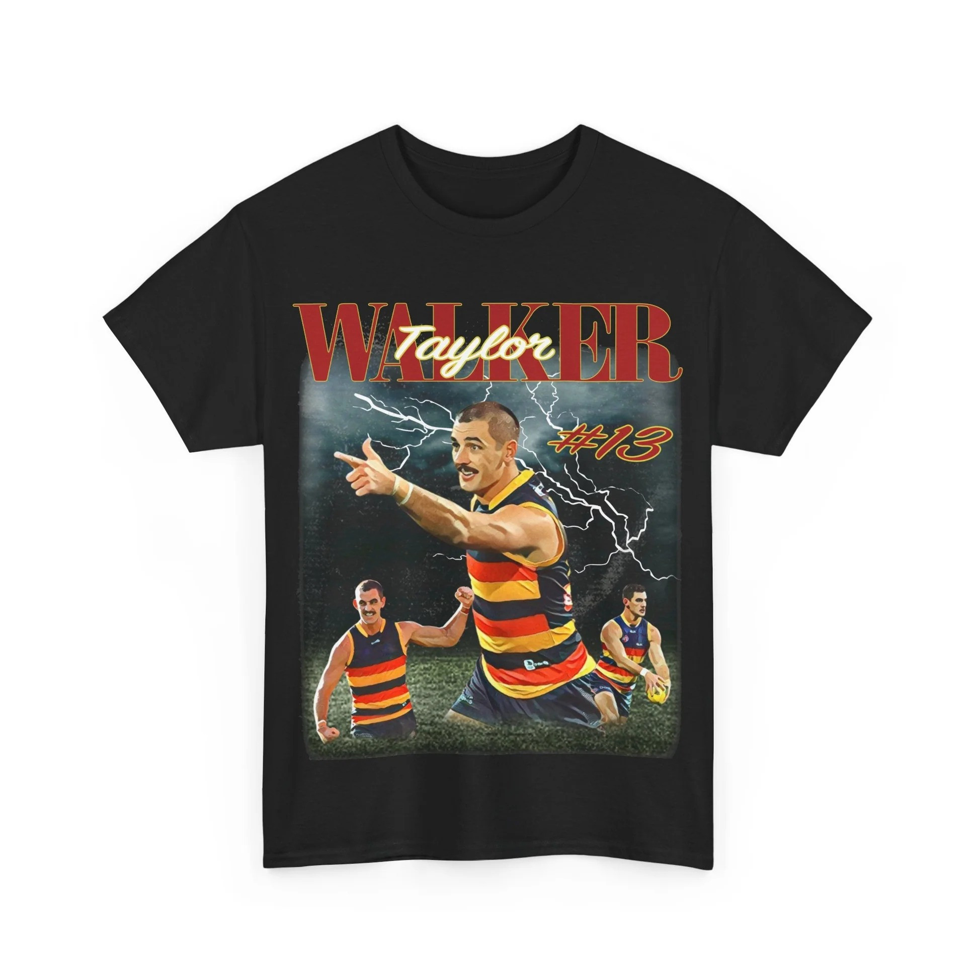 Adelaide Crows Taylor Walker Black T-Shirt Gifts For Football Fan - Kdjoy