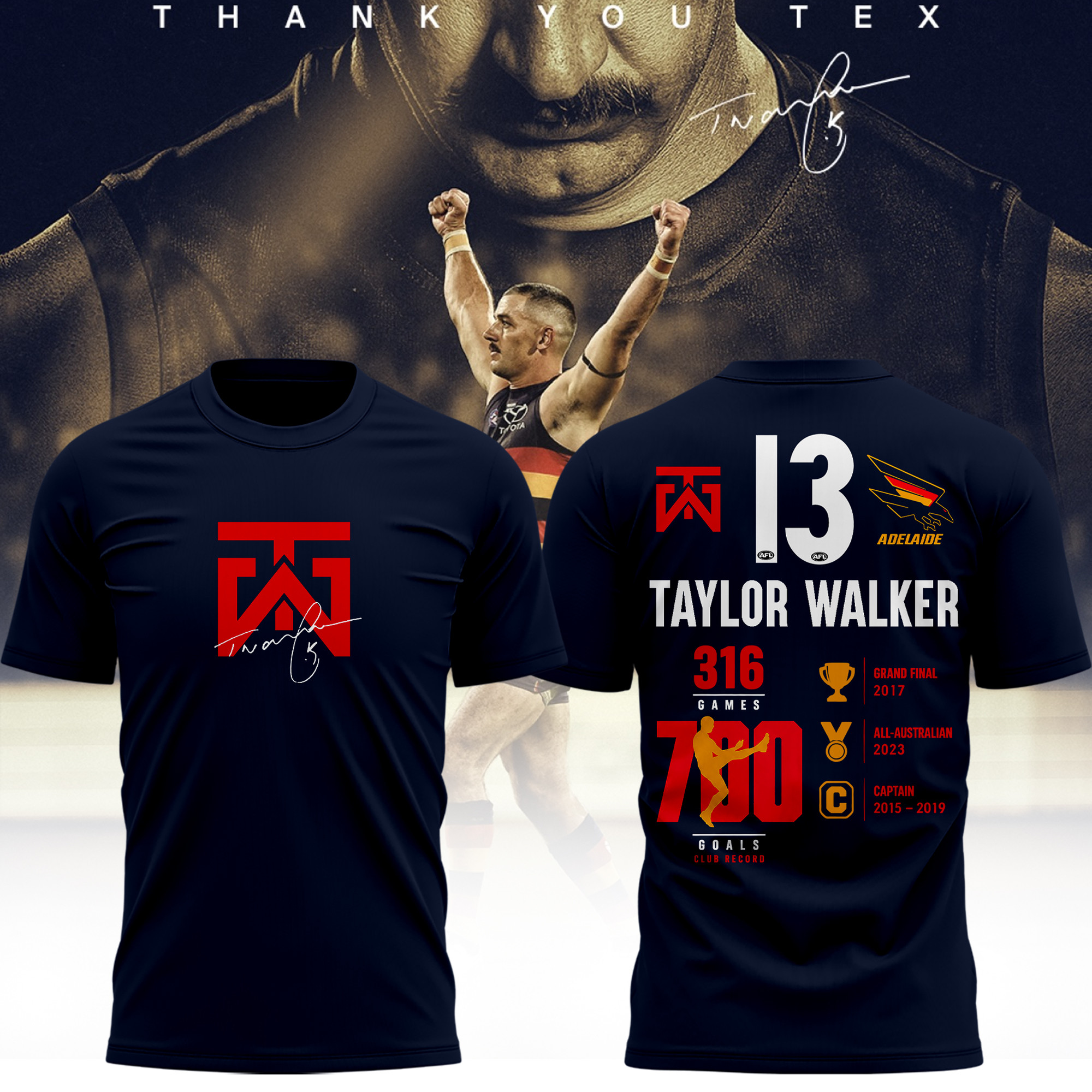 Adelaide Crows x Taylor Walker Forever a Crow Shirt Taylor Walker Merch Gifts For Him - Kdjoy