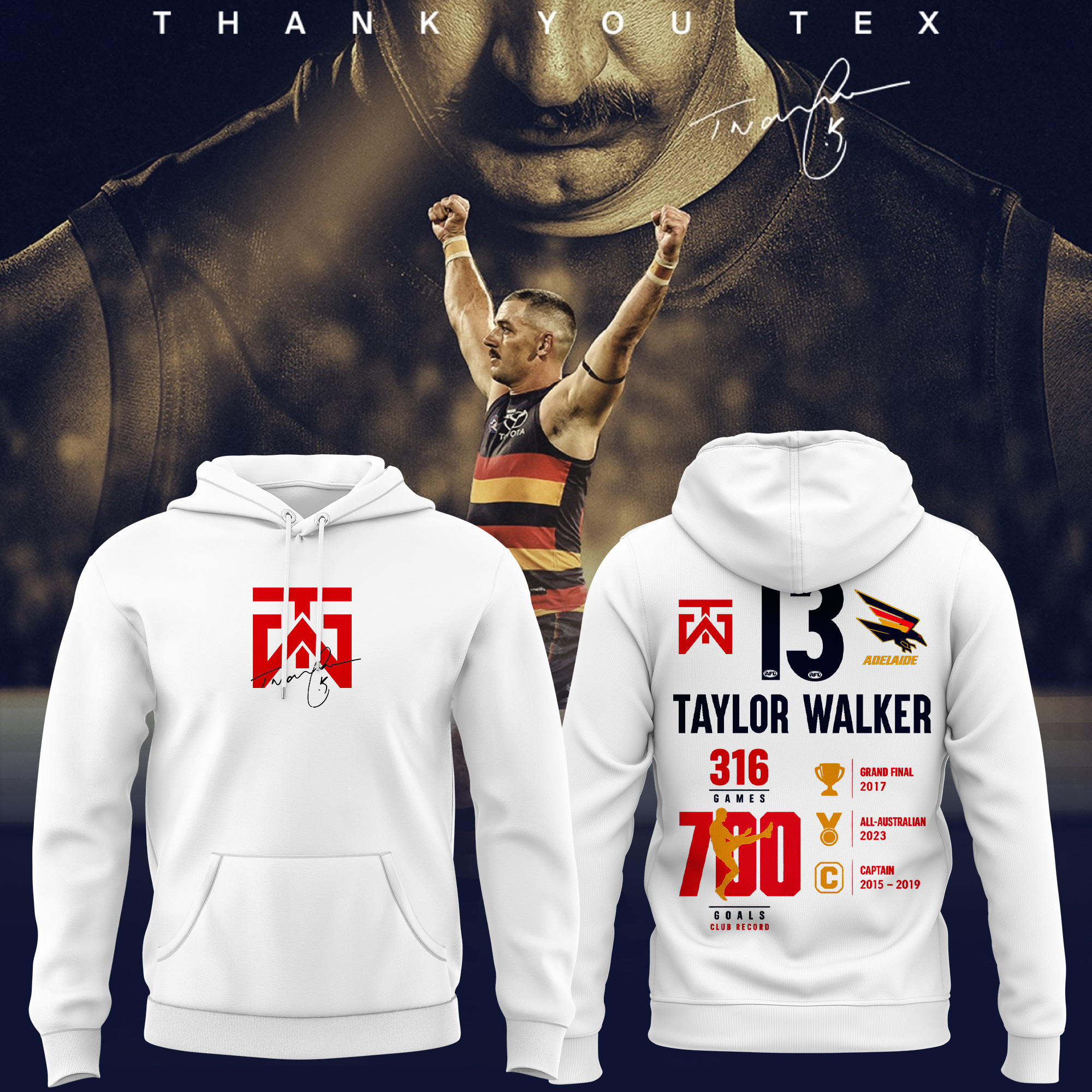 Adelaide Crows x Taylor Walker Forever a Crow White Hoodie Taylor Walker Merch Fans Gifts - Kdjoy Adelaide Crows x Taylor Walker Forever a Crow White Hoodie Taylor Walker Merch Fans Gifts - Kdjoy