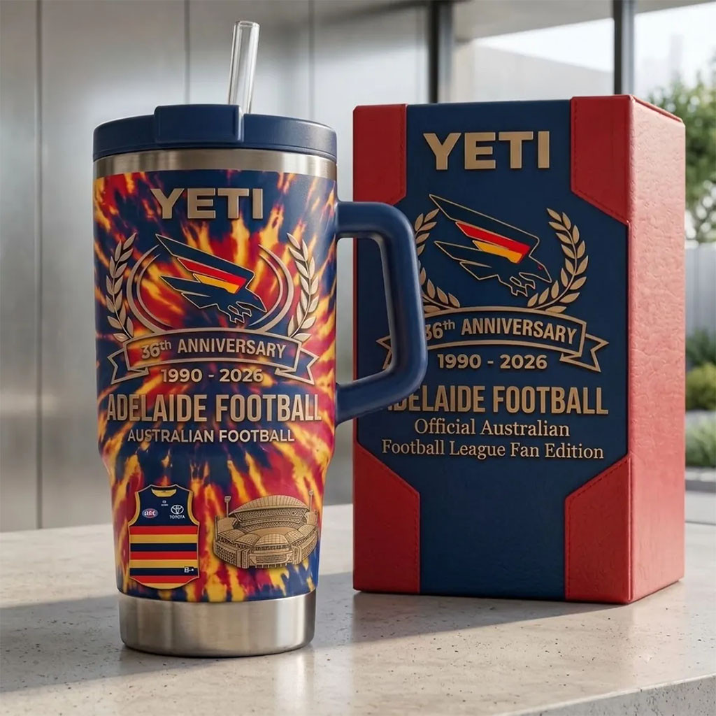 Adelaide Football Club 36th Anniversary Tie-Dye Stanley Tumbler 2026 Adelaide FC Merch Gifts - Kdjoy