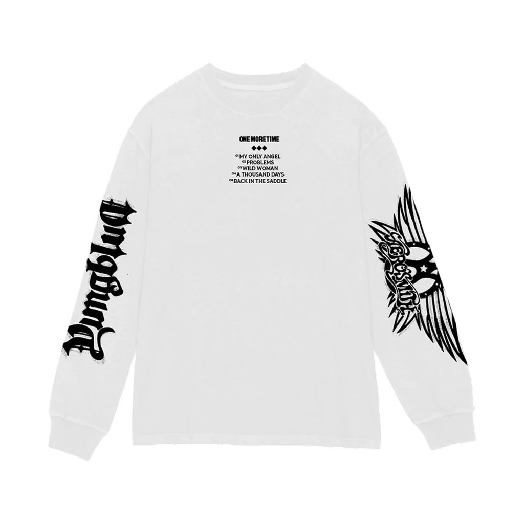 Aerosmith Merch 2026 Aerosmith And Yungblud One More Time White Long Sleeve Shirt Fan Gifts - Kdjoy Aerosmith Merch 2026 Aerosmith And Yungblud One More Time White Long Sleeve Shirt Fan Gifts - Kdjoy