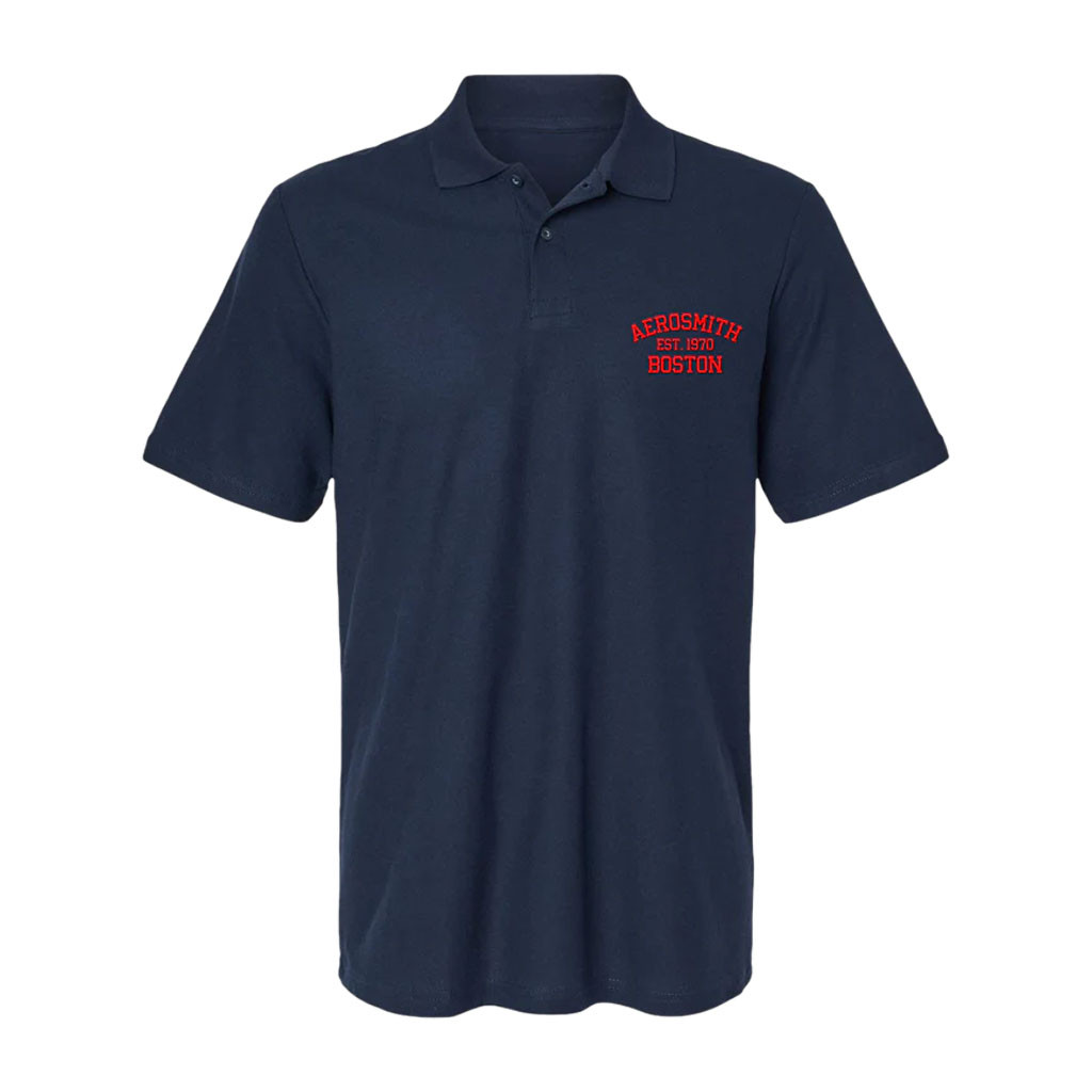Aerosmith Merch 2026 EST 1970 Navy Polo Shirt Music Related Gifts For Guys - Kdjoy