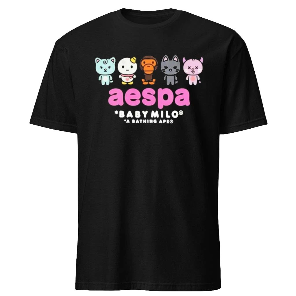 Aespa Baby Milo T-Shirt A Bathing Ape Shirt Cute Graphic Tees Gifts For Besties - Kdjoy