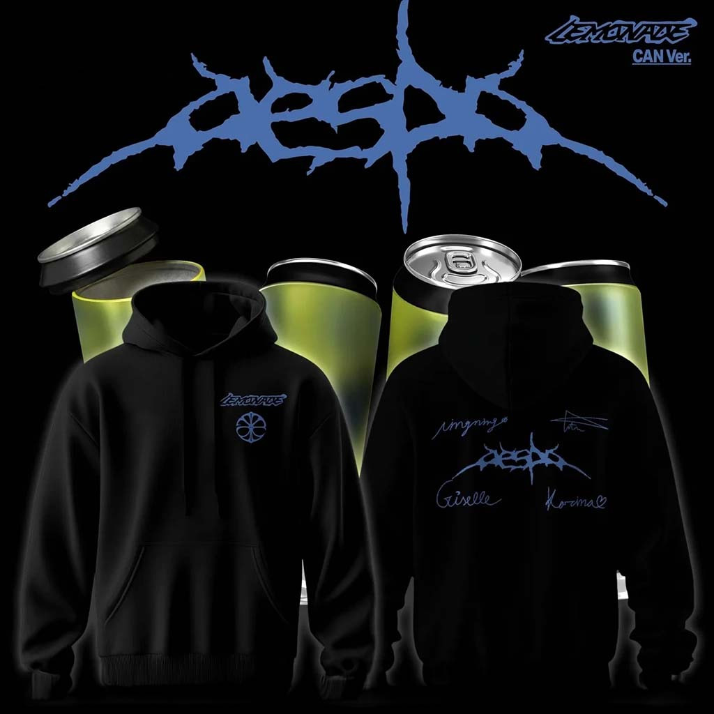 Aespa LEMONADE Black Hoodie Aespa Merch Cool Gifts For Music Lovers - Kdjoy
