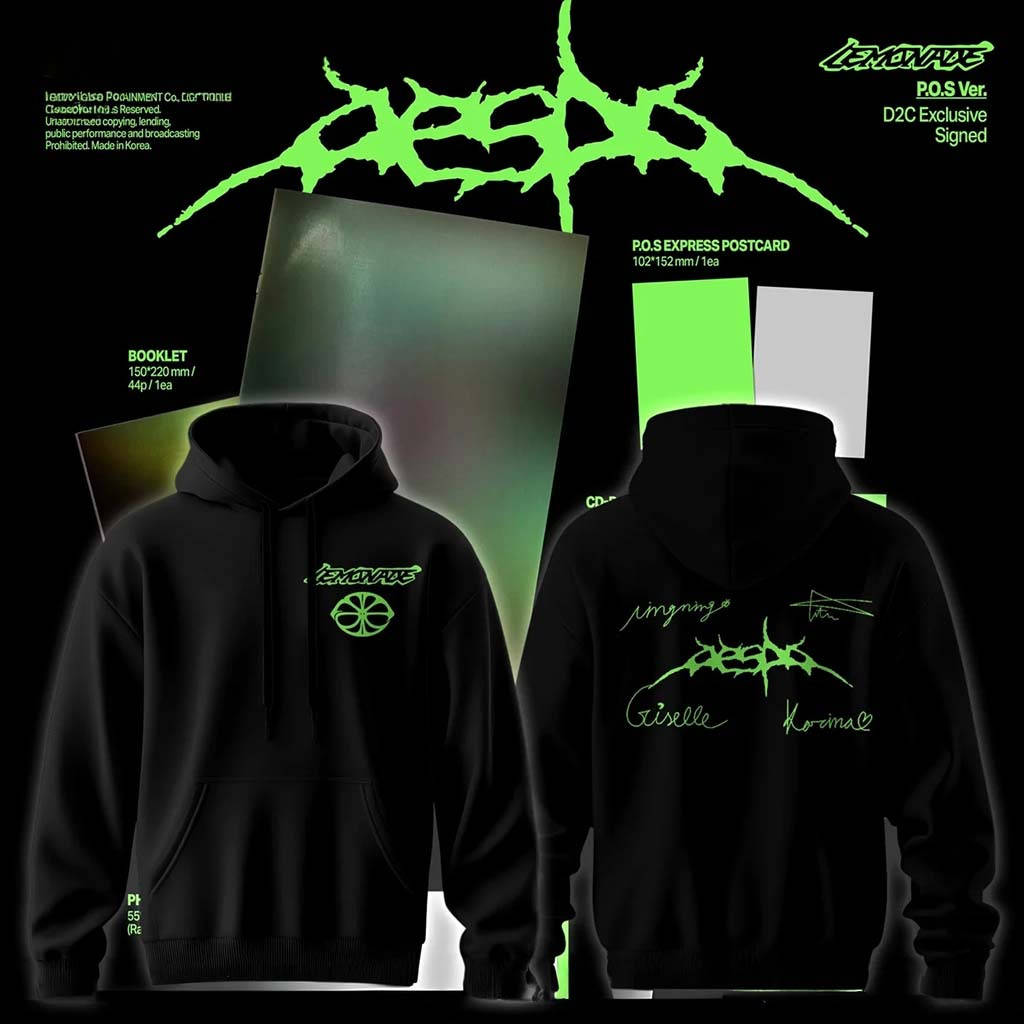 Aespa LEMONADE Black Hoodie Aespa Merch Gifts For Music Fans - Kdjoy