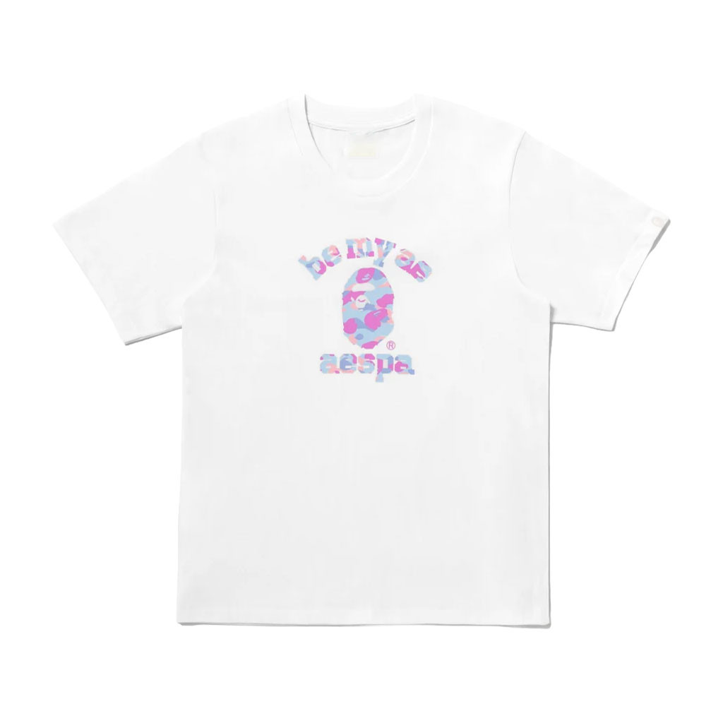 Aespa Merch 2026 BAPE X Aespa Collage T-Shirt White Be My AE Shirt Gift For Kpop Fans - Kdjoy Aespa Merch 2026 BAPE X Aespa Collage T-Shirt White Be My AE Shirt Gift For Kpop Fans - Kdjoy