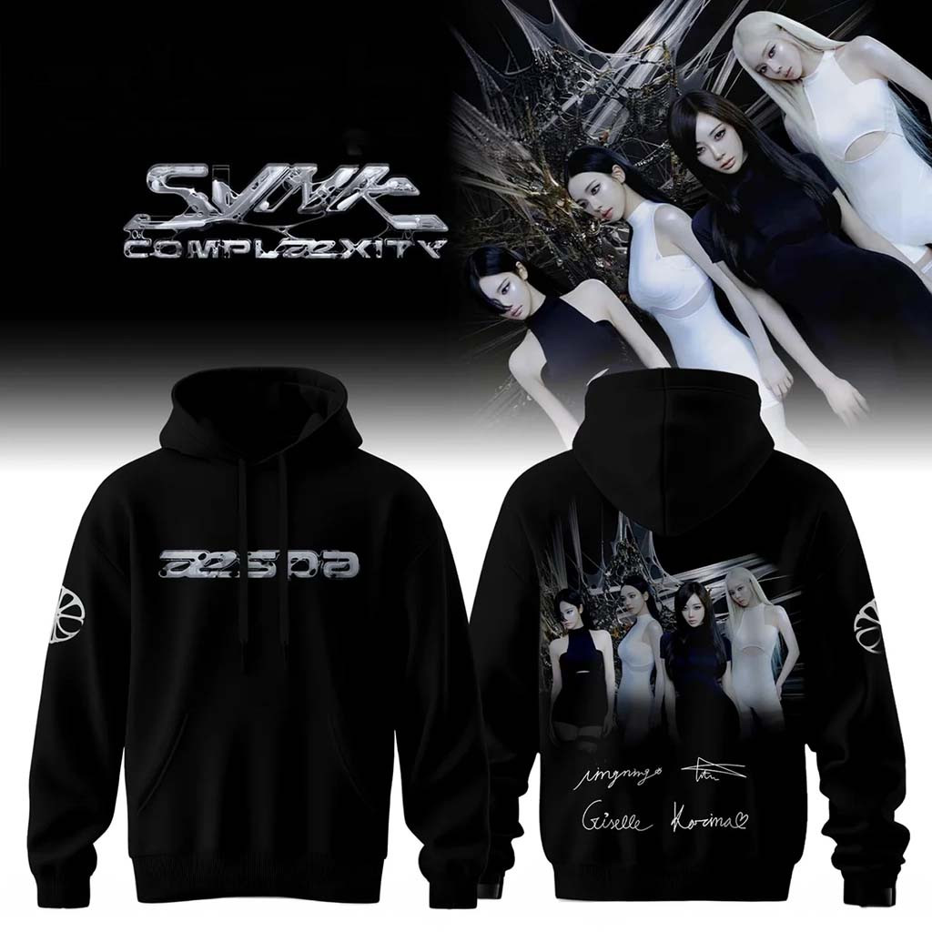 Aespa Synk Complaexity 2026 27 Live Tour Hoodie Black Aespa Merch Gift For Fans Aespa Synk Complaexity 2026 27 Live Tour Hoodie Black Aespa Merch Gift For Fans