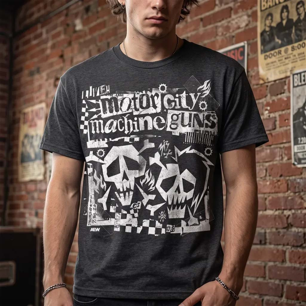 AEW Motor City Machine Guns Punk Skulls Graphic T-Shirt AEW Merch 2026 Gifts For Brothers - Kdjoy