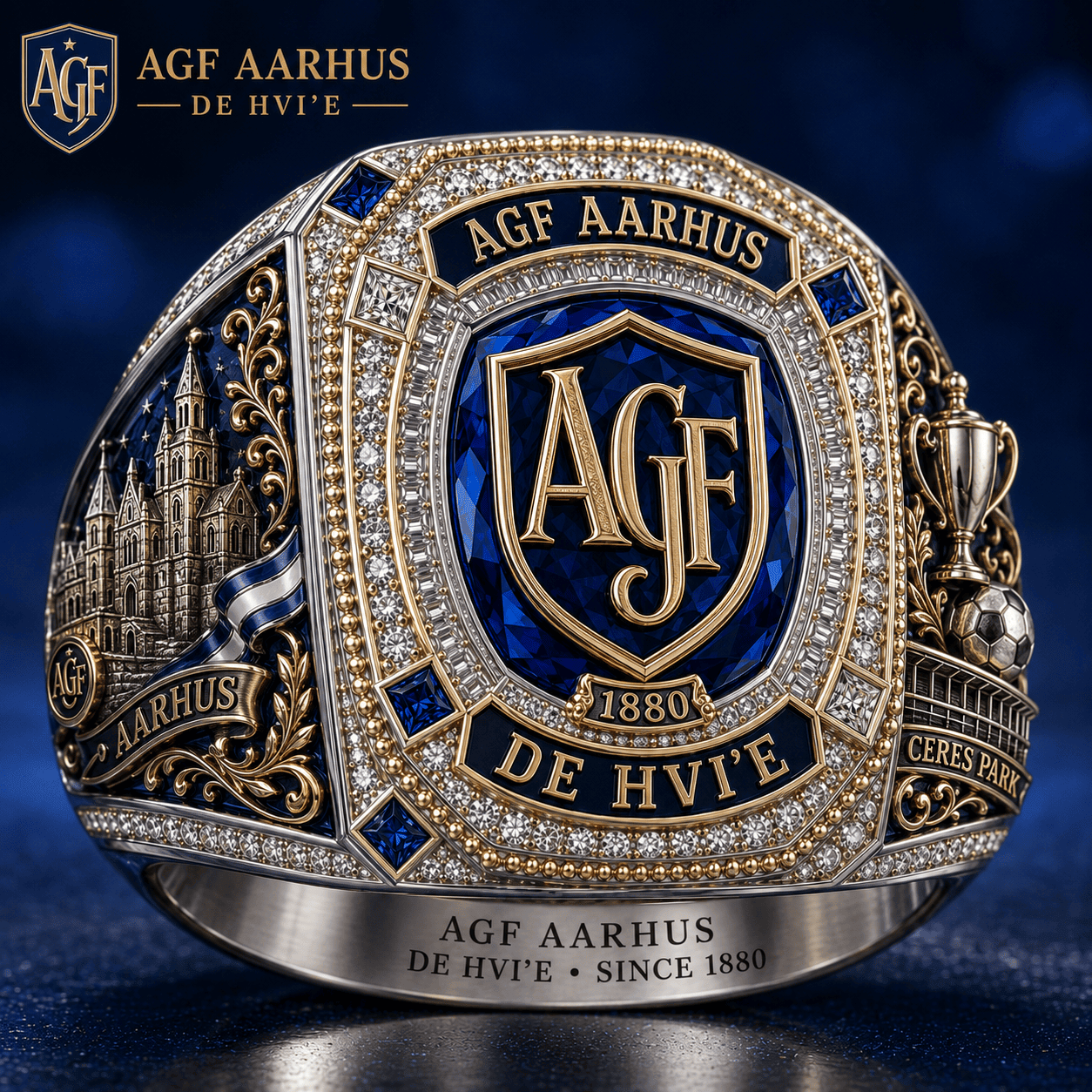 AGF Aarhus De Hvi'e Since 1880 Ring Aarhus Gymnastikforening Merch Gifts For Him - Kdjoy