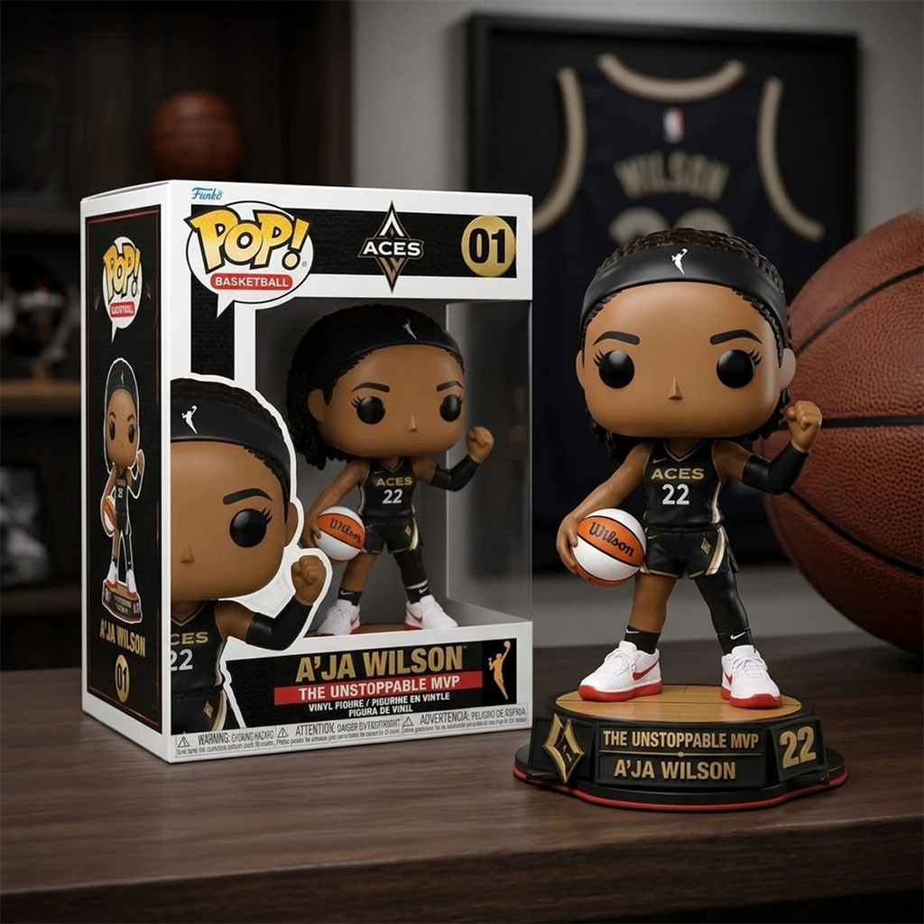 A'ja Wilson Unstoppable MVP Collector Funko Pop A'ja Wilson LV Aces Merch Basketball Fan Gifts - Kdjoy A'ja Wilson Unstoppable MVP Collector Funko Pop A'ja Wilson LV Aces Merch Basketball Fan Gifts - Kdjoy