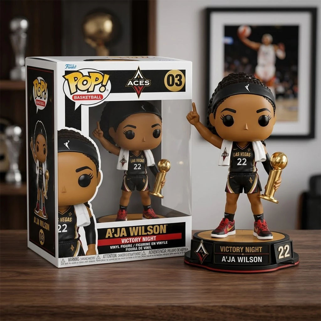 A'ja Wilson Victory Night MVP Collector Funko Pop A'ja Wilson LV Aces Merch Basketball Fan Gift - Kdjoy A'ja Wilson Victory Night MVP Collector Funko Pop A'ja Wilson LV Aces Merch Basketball Fan Gift - Kdjoy
