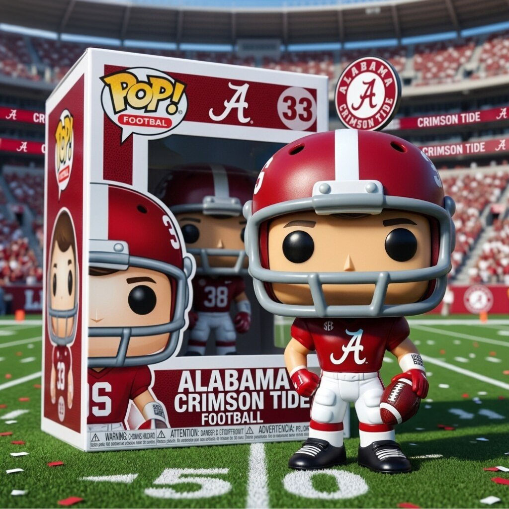 Alabama Crimson Tide Crimson Jersey Funko Pop Alabama Crimson Tide Merch Football Fan Gifts - Kdjoy