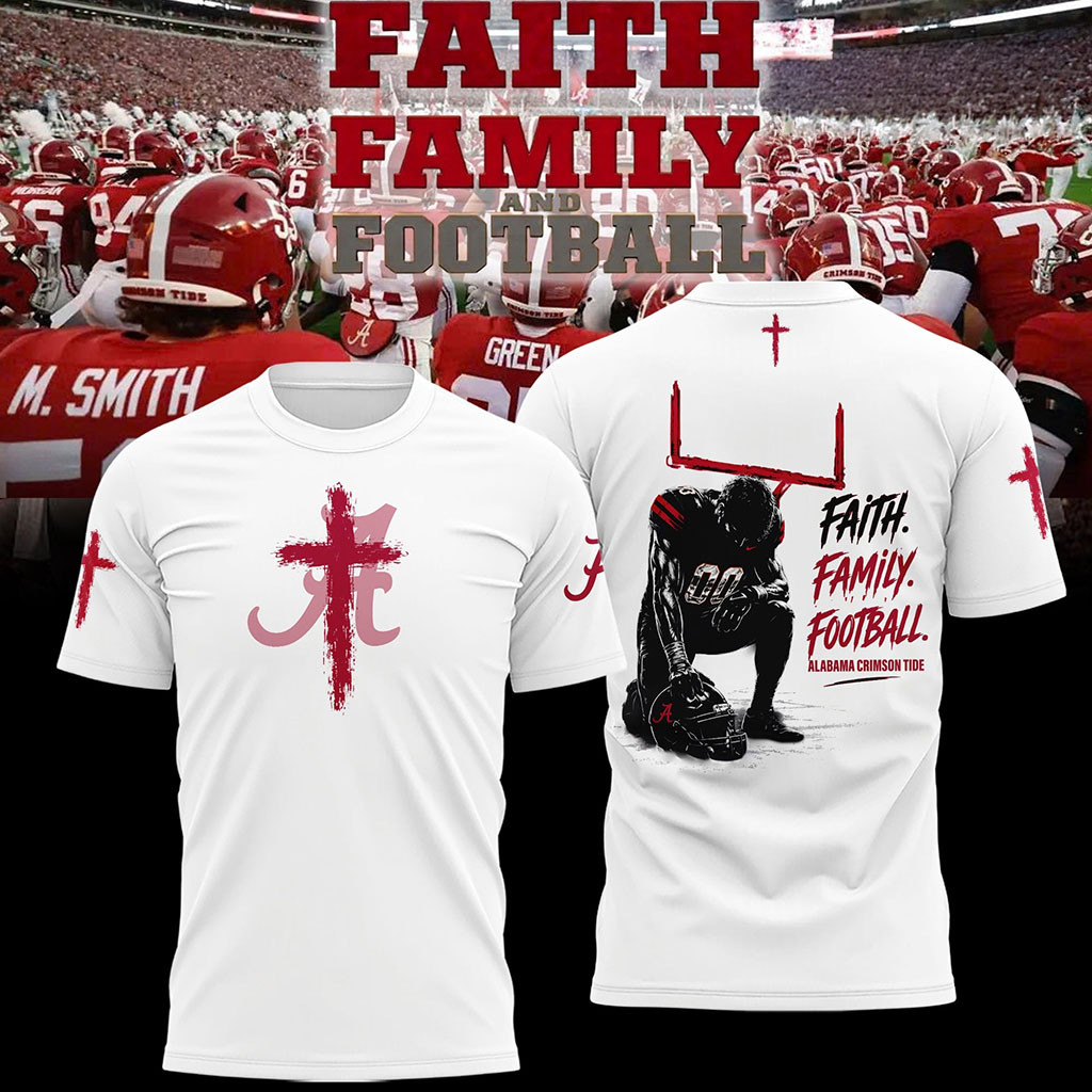 Alabama Crimson Tide Faith Family Football 2026 T-Shirt Alabama Crimson Tide Merch Fan Gifts - Kdjoy Alabama Crimson Tide Faith Family Football 2026 T-Shirt Alabama Crimson Tide Merch Fan Gifts - Kdjoy
