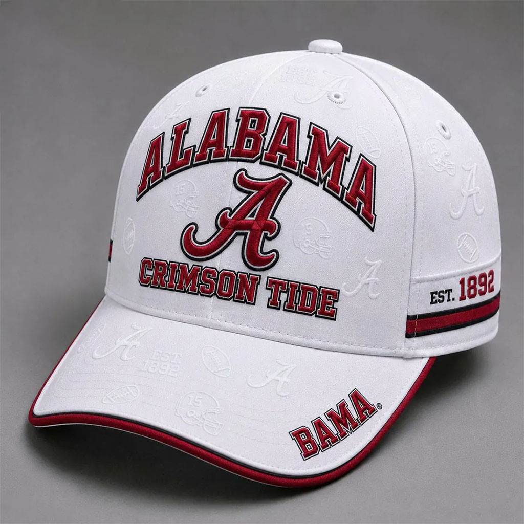 Alabama Crimson Tide Football Est 1892 Hat White Alabama Crimson Tide Merch Brother Gift - Kdjoy Alabama Crimson Tide Football Est 1892 Hat White Alabama Crimson Tide Merch Brother Gift - Kdjoy