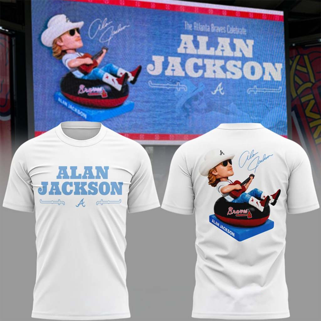 Alan Jackson X Atlanta Braves White 2026 T-Shirt Signed Alan Jackson Tour Merch Gift For Fans - Kdjoy