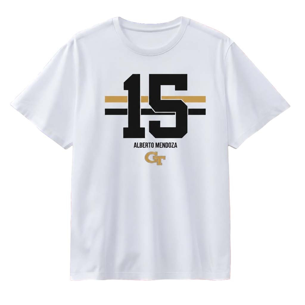 Alberto Mendoza #15 Georgia Tech Yellow Jackets T-Shirt Alberto Mendoza Merch Football Fan Gear - Kdjoy