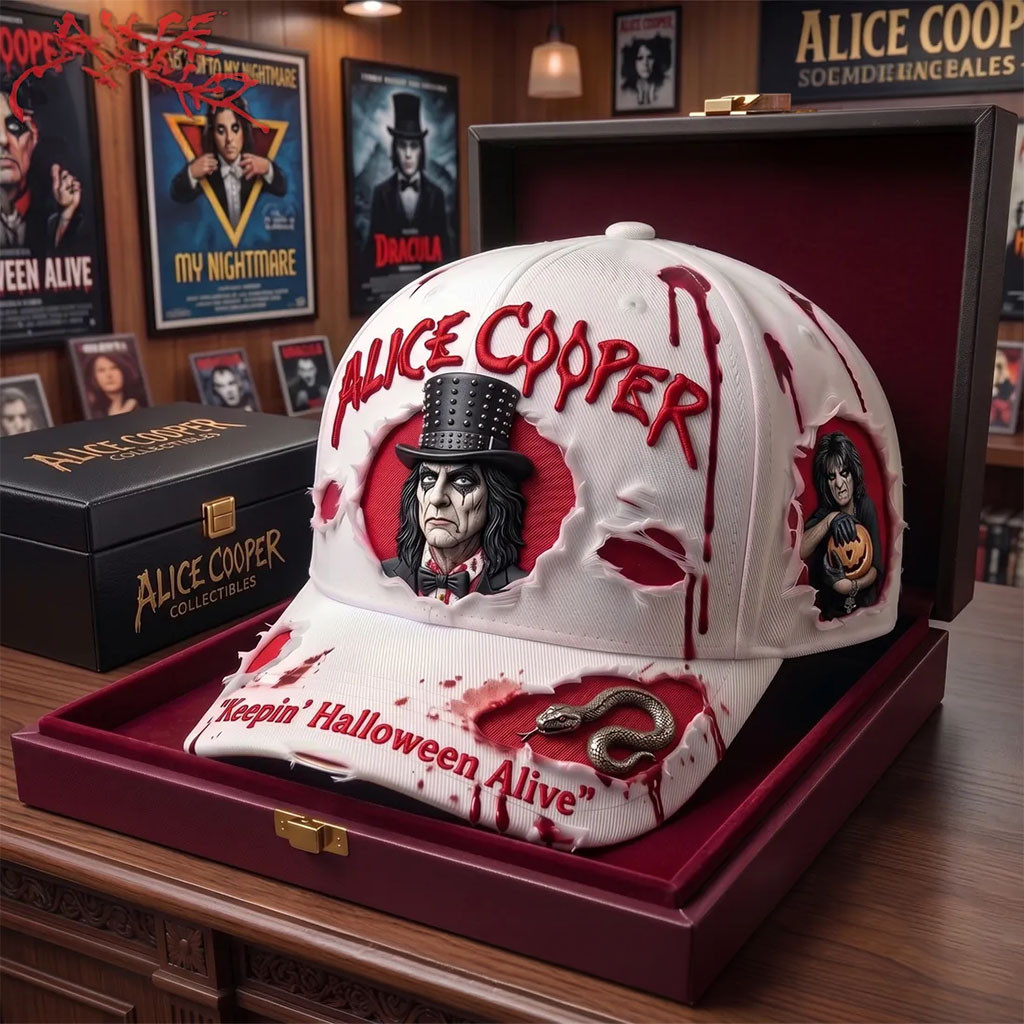 Alice Cooper Horror Halloween 2026 Hat Keepin Halloween Alive Cap Alice Cooper Merch - Kdjoy