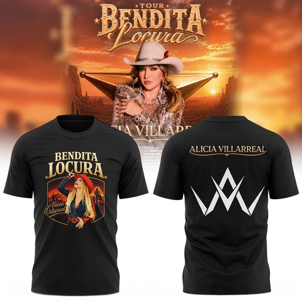 Alicia Villarreal Bendita Locura Tour 2026 T-Shirt Alicia Villarreal Merch Music Fan Gifts - Kdjoy