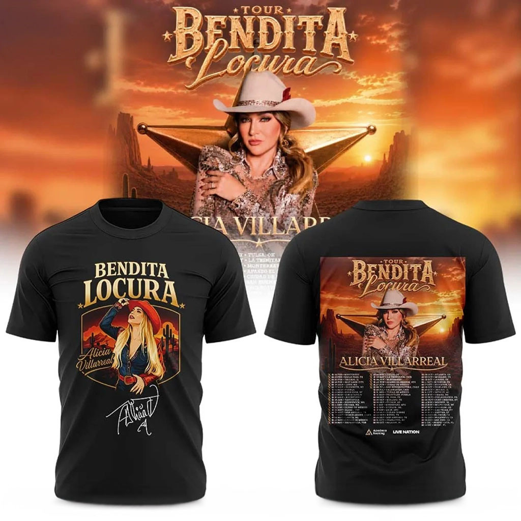 Alicia Villarreal Merch 2026 Bendita Locura Tour T-Shirt Gift Ideas For Music Lovers - Kdjoy