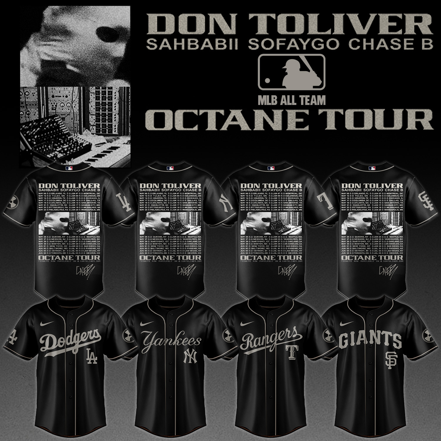 All Baseball Team X Don Toliver Octane Tour Jersey Don Toliver Merch Gift For Rapper Fans - Kdjoy