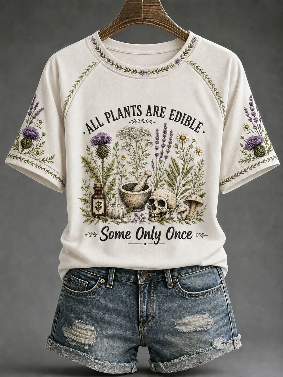 All Plant Are Edible Some Only One T-Shirt Funny Humorous Botanical Shirt Gift For Her - Kdjoy