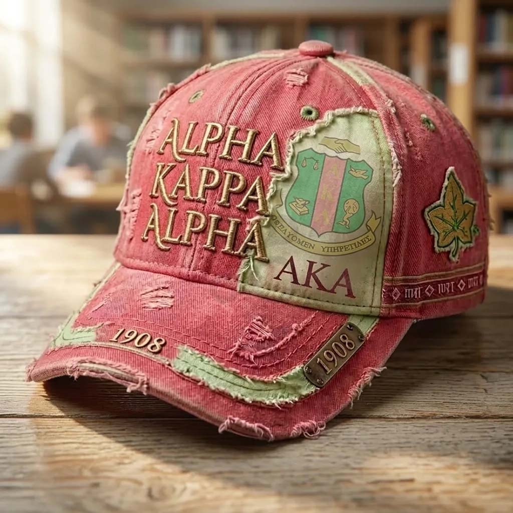 Alpha Kappa Alpha Distressed Hat AKA Sorority Merch 2026 Gift Ideas For Sisters - Kdjoy