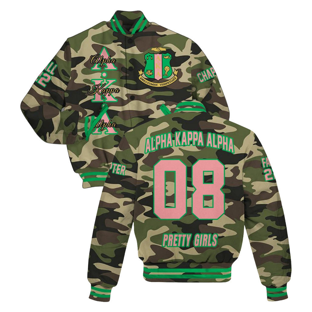 Alpha Kappa Alpha Pretty Girls Camo Jacket AKA Merch Gift For Friends - Kdjoy